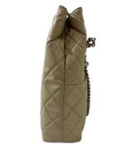 CHANEL BEIGE QUILTED IN THE BUSINESS NORTH SOUTH TOTE IVORY (ule)